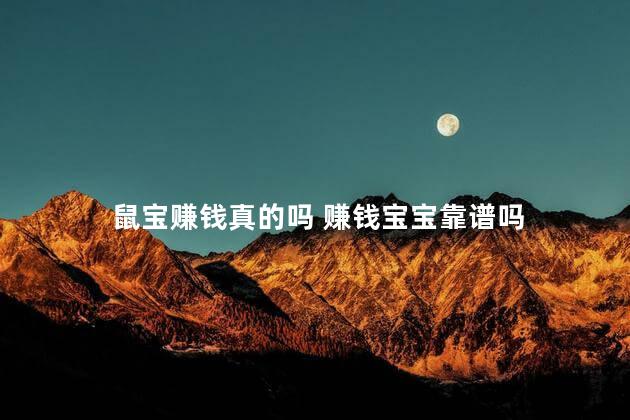 鼠宝赚钱真的吗 赚钱宝宝靠谱吗